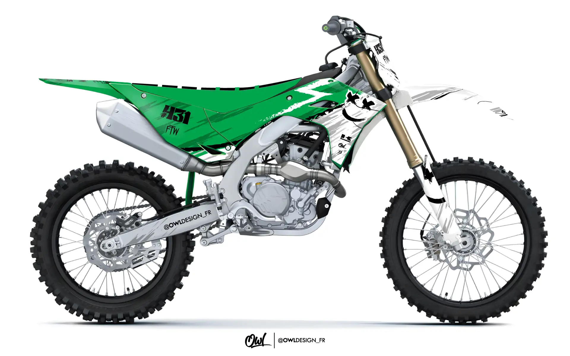 Kit Déco Kawasaki KX / KXF ROD BLANC