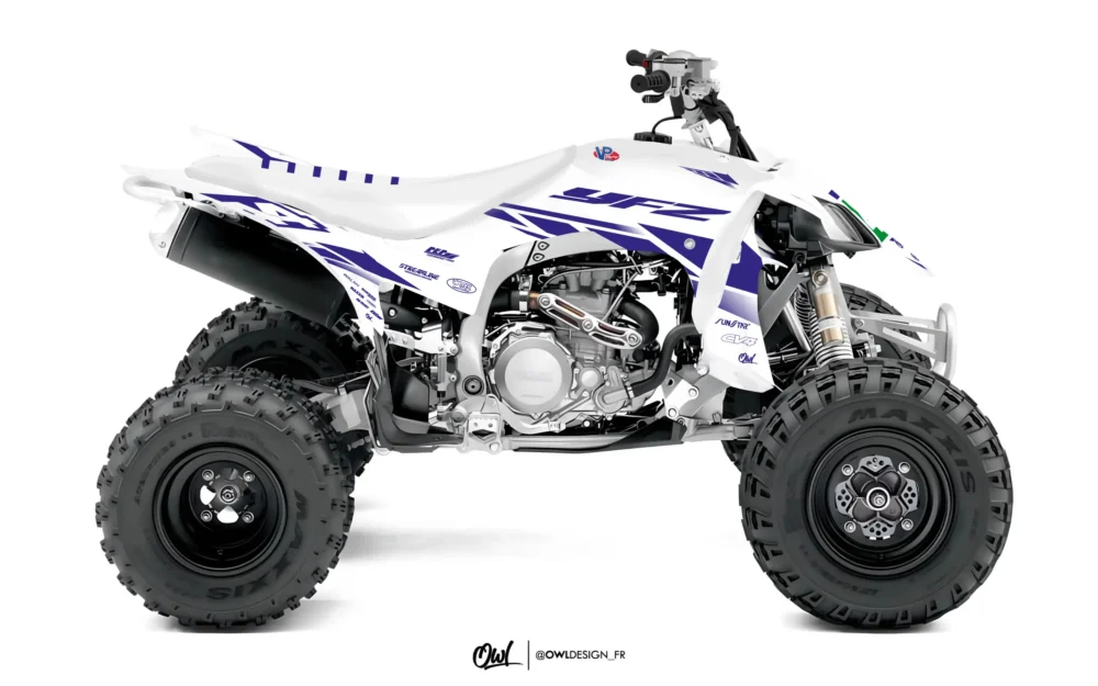 Kit déco YAMAHA 450 YFZR - AMA Blanc-bleu