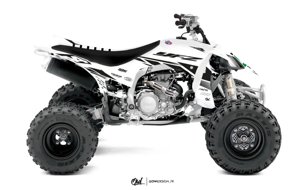 Kit déco YAMAHA 450 YFZR - AMA Blanc-Noir