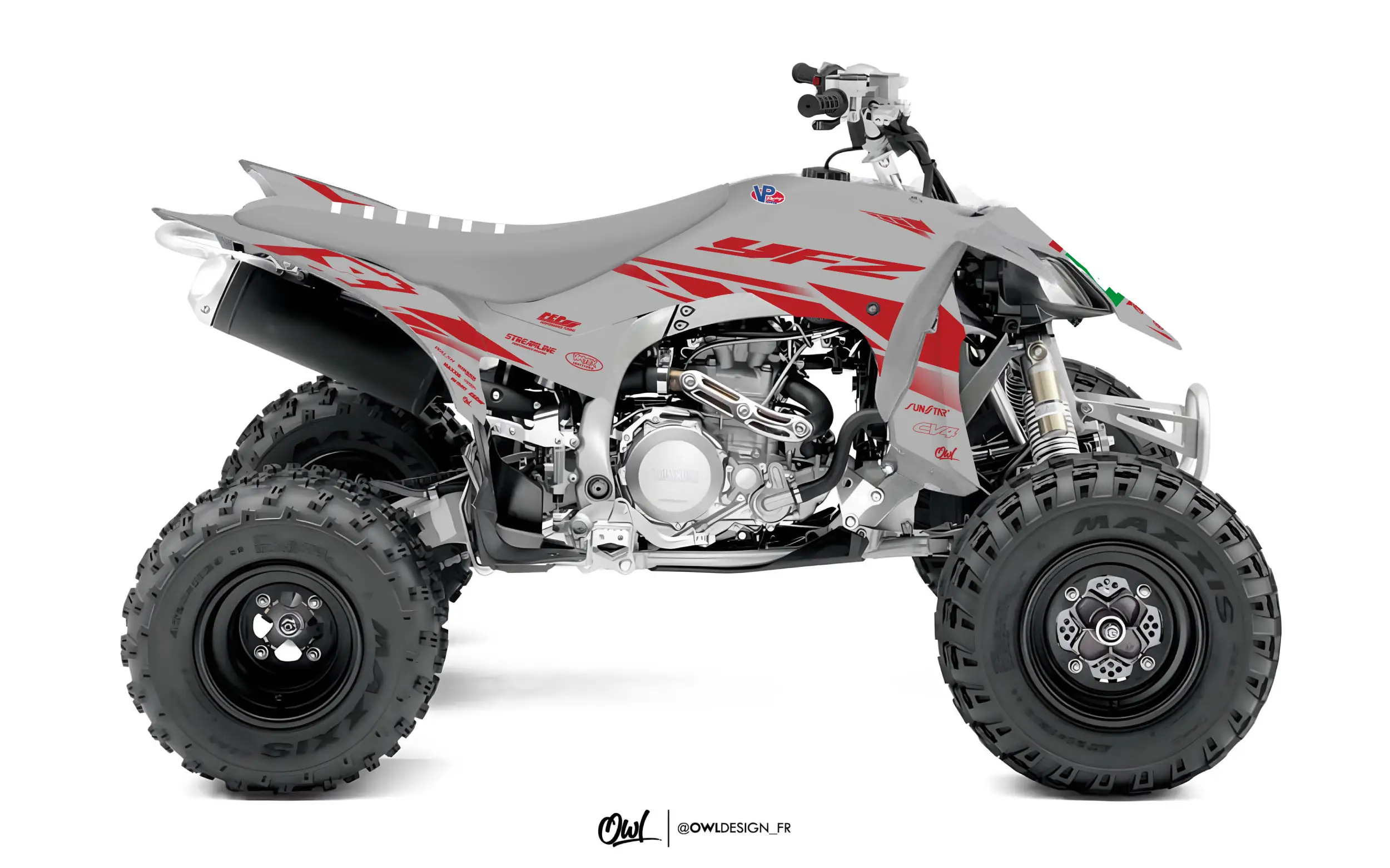 Kit déco YAMAHA 450 YFZR - AMA Gris