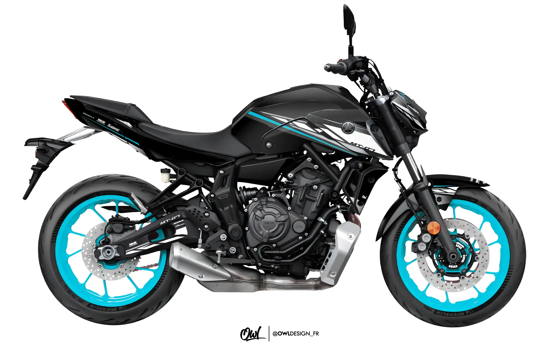 Kit déco MT07 YAMAHA - PITLANE - Cyan