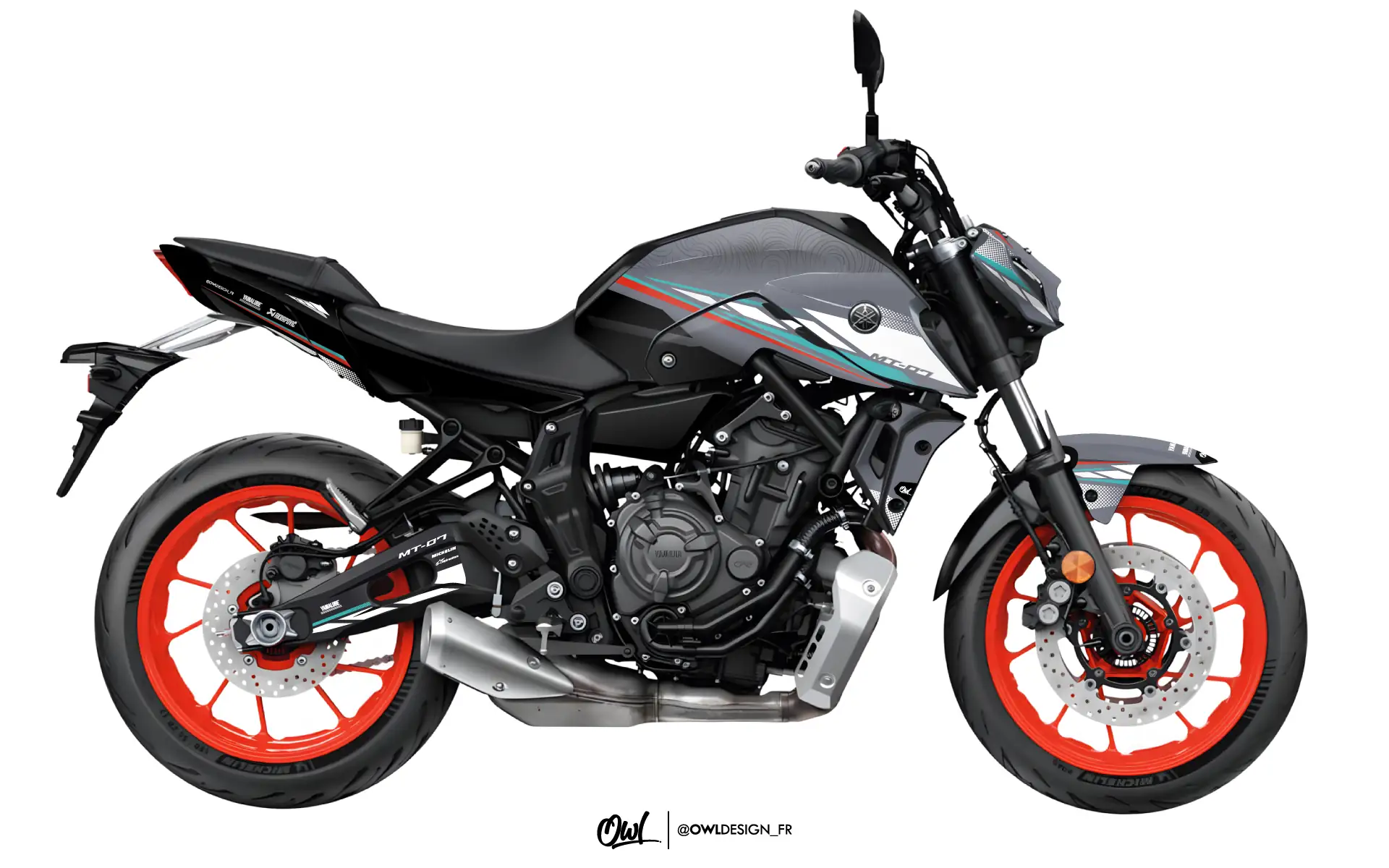 Kit déco MT07 YAMAHA - PITLANE - Gris