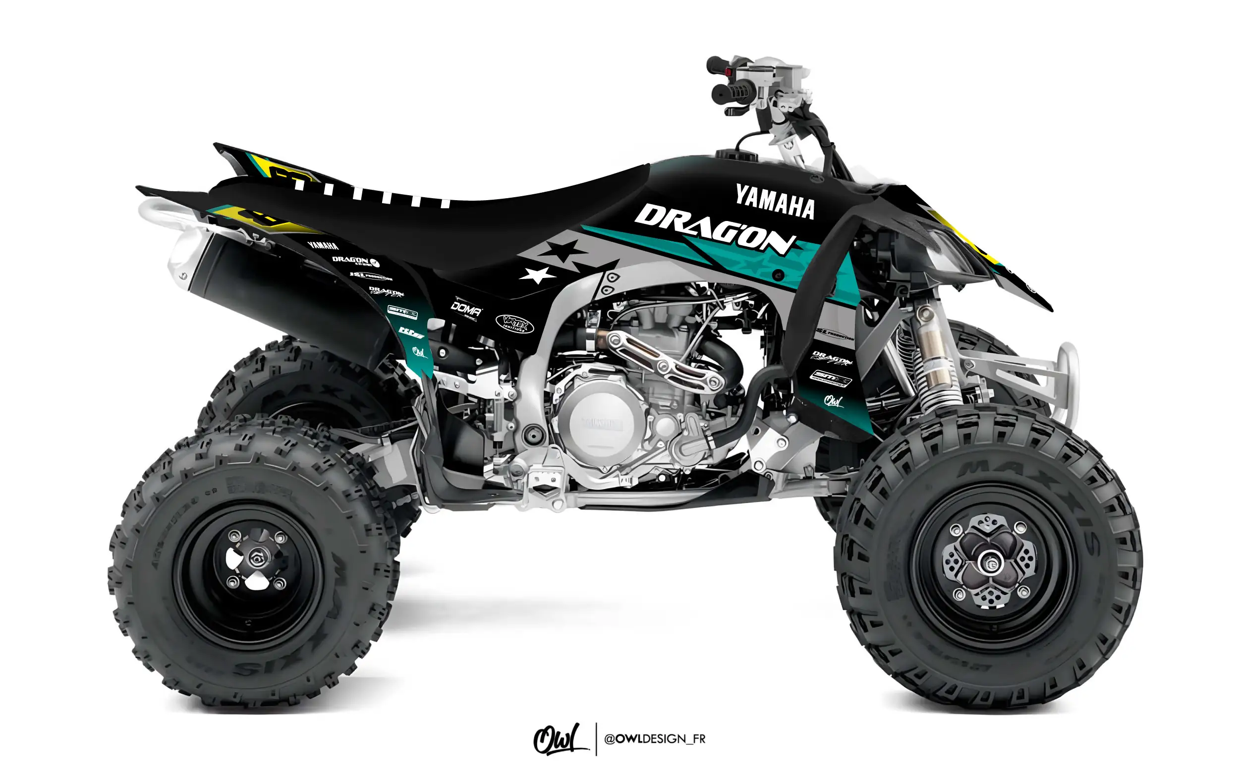 KIT DÉCO STARS- YAMAHA-YFZ-450-R-2014-TURQUOISE