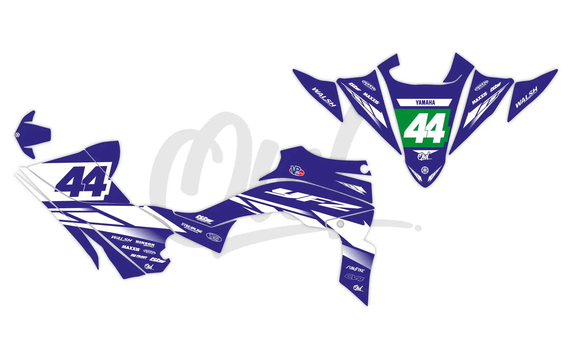 Kit déco YAMAHA 450 YFZR - AMA - Bleu