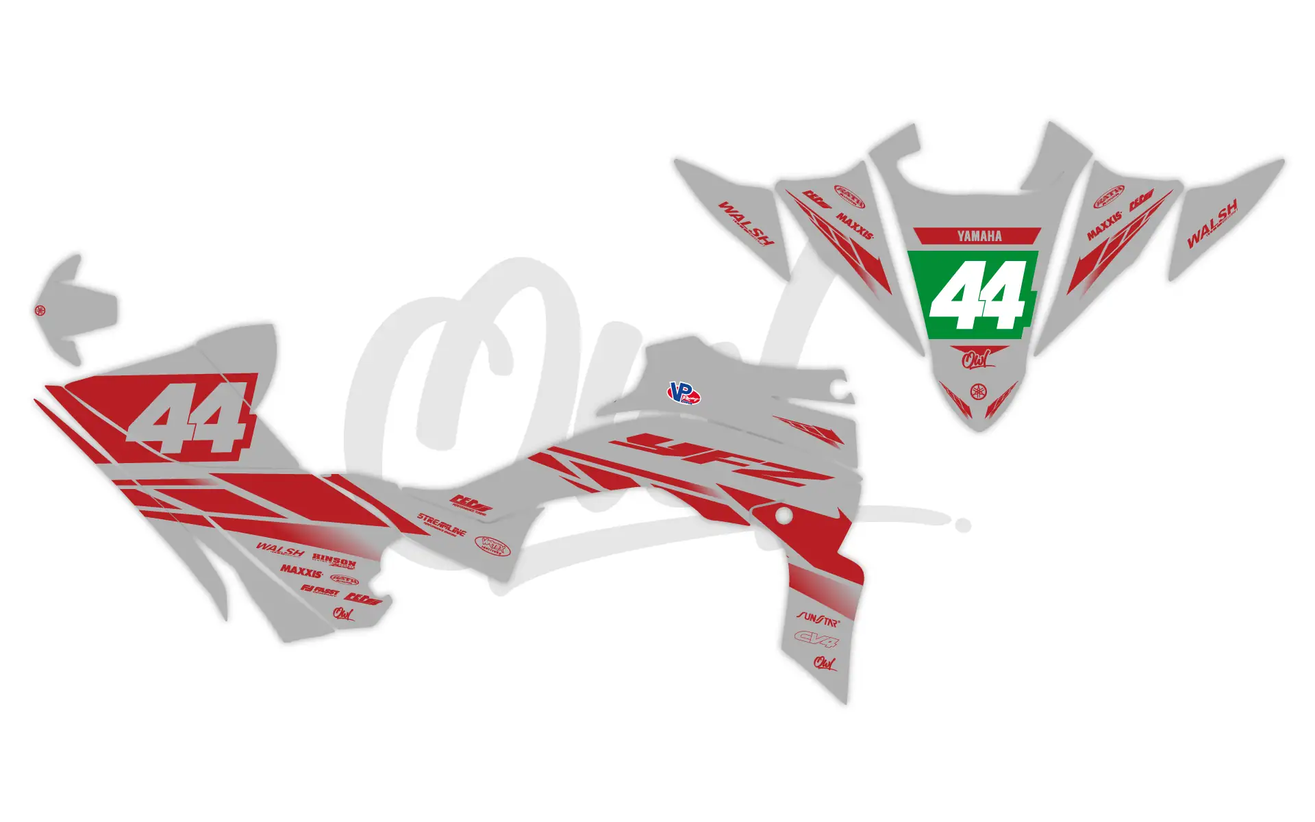 Kit déco YAMAHA 450 YFZR - AMA Gris