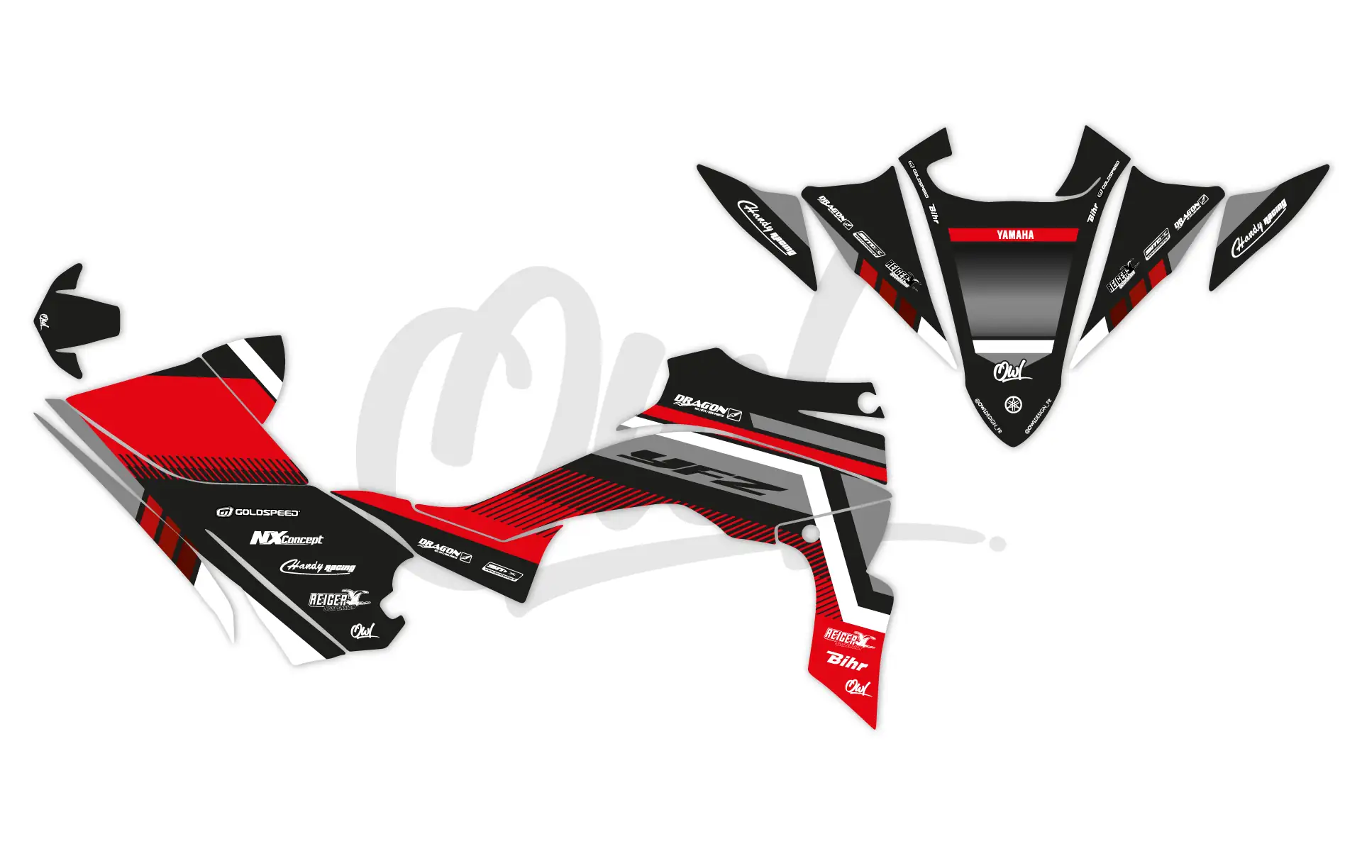 Kit déco yamaha quad natel rouge