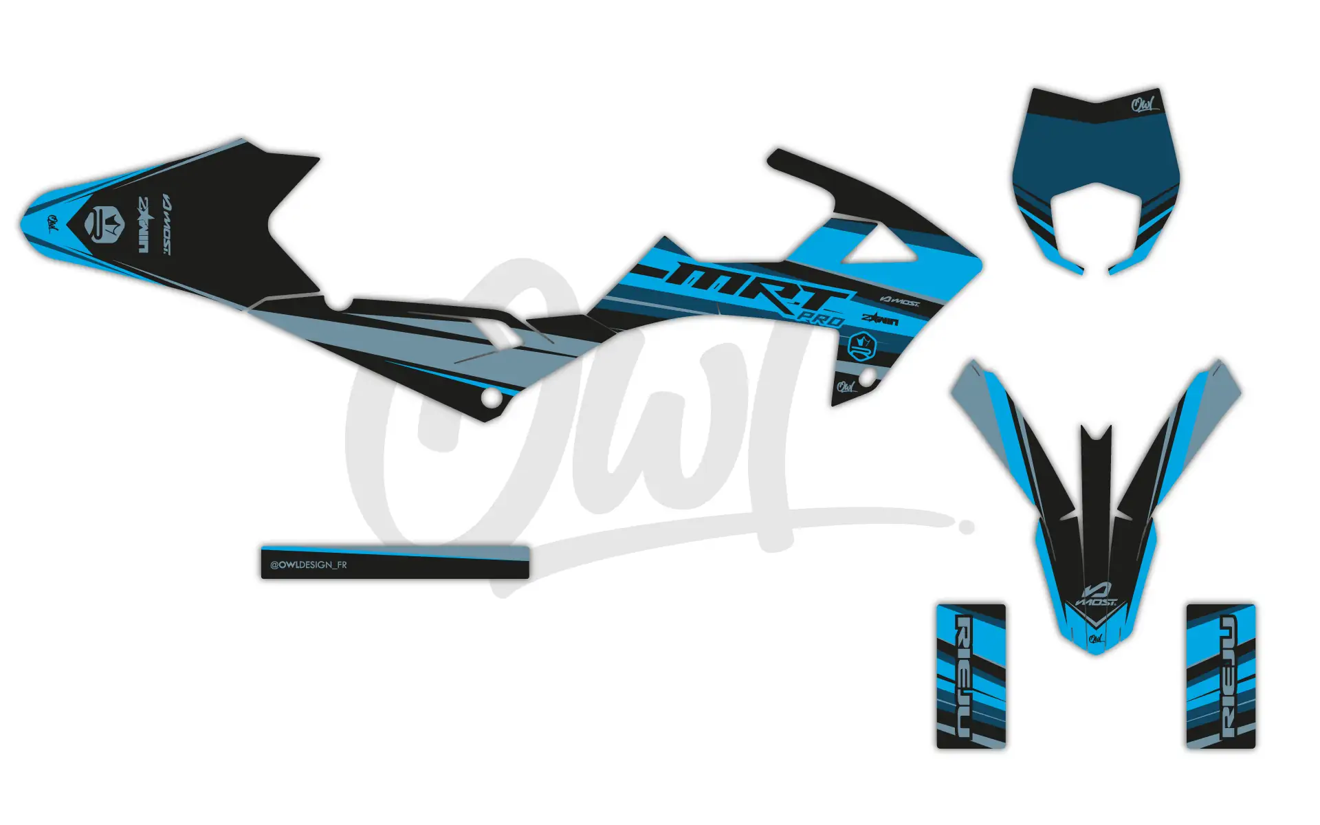 Kit Déco Rieju MRT PRO 50 Sharp Bleu