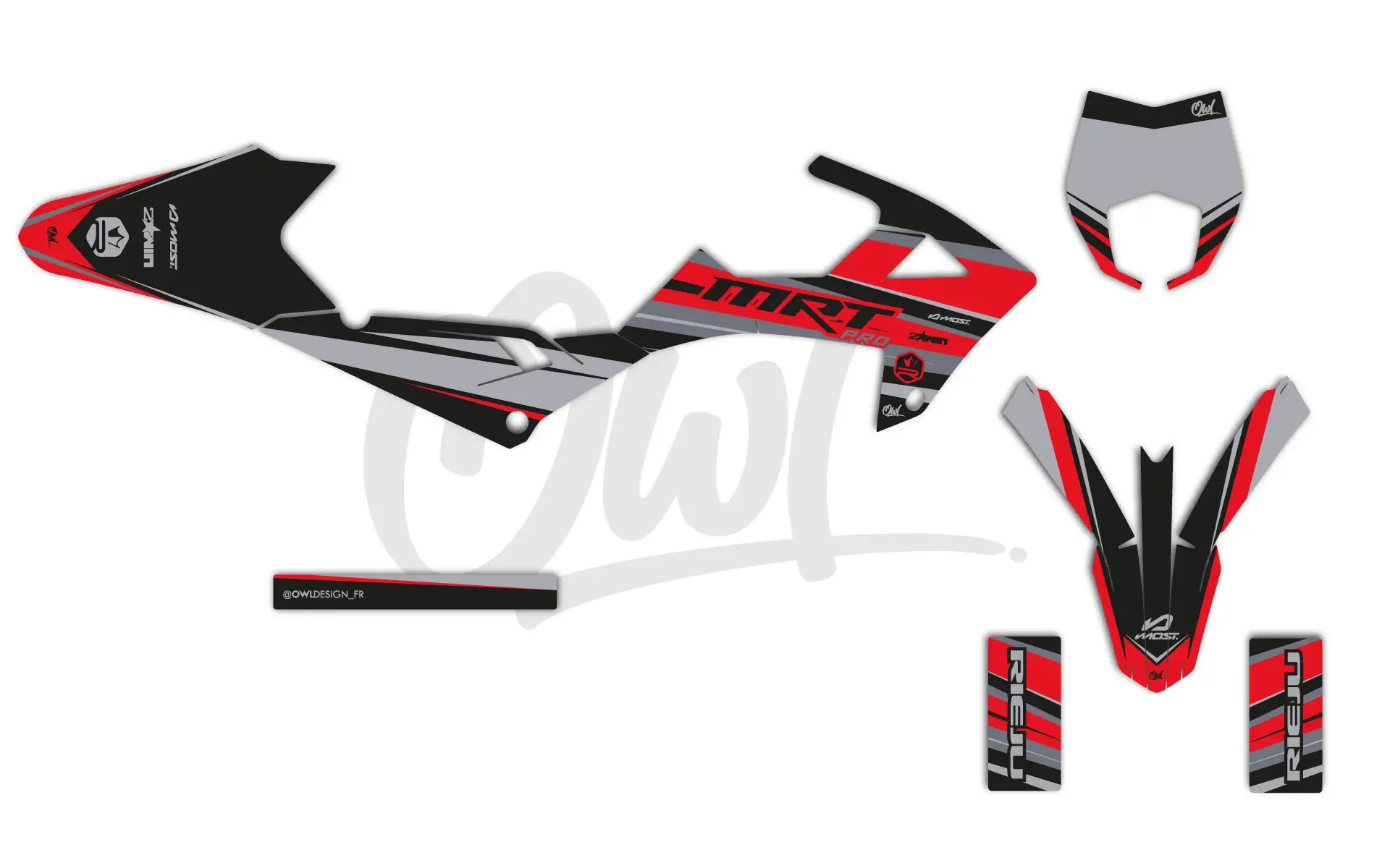 Kit Déco Rieju MRT PRO 50 Sharp Rouge