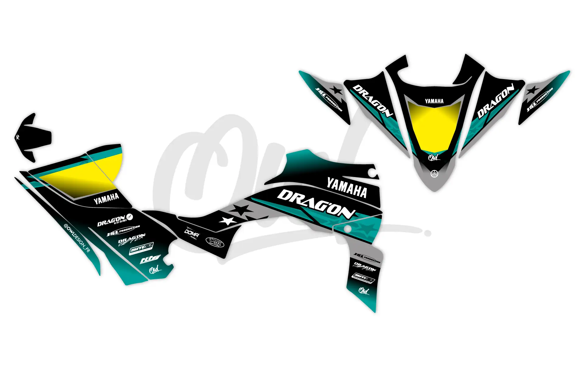 KIT DÉCO STARS- YAMAHA-YFZ-450-R-2014-TURQUOISE