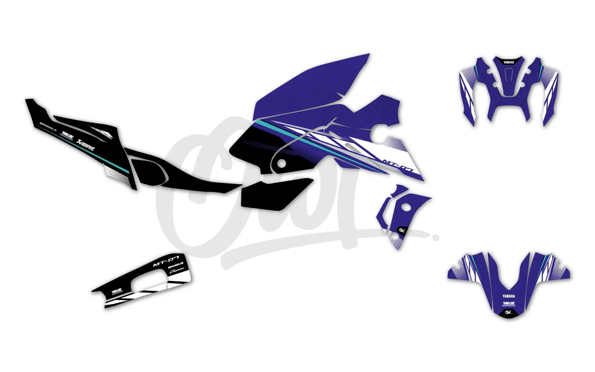 Kit déco MT07 YAMAHA - PITLANE - Bleu