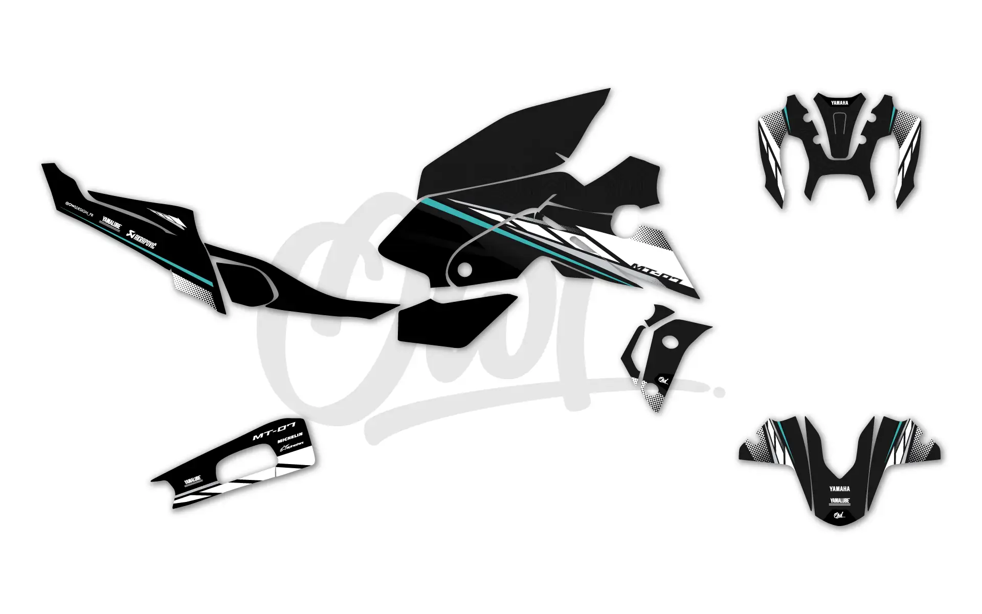 Kit déco MT07 YAMAHA - PITLANE - Cyan