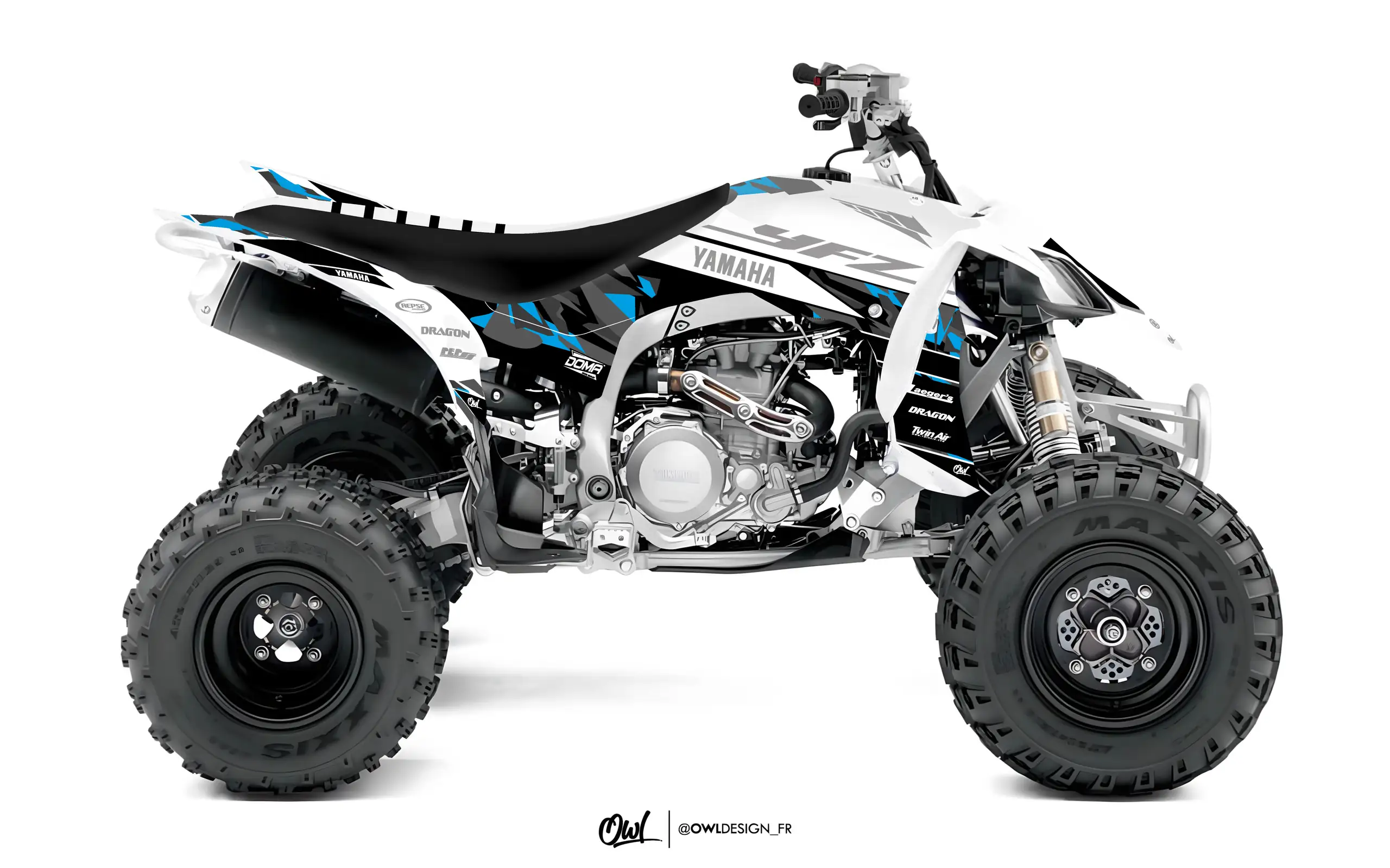 KIT DÉCO HOLESHOT-YAMAHA-YFZ-450-R-2014-CYAN