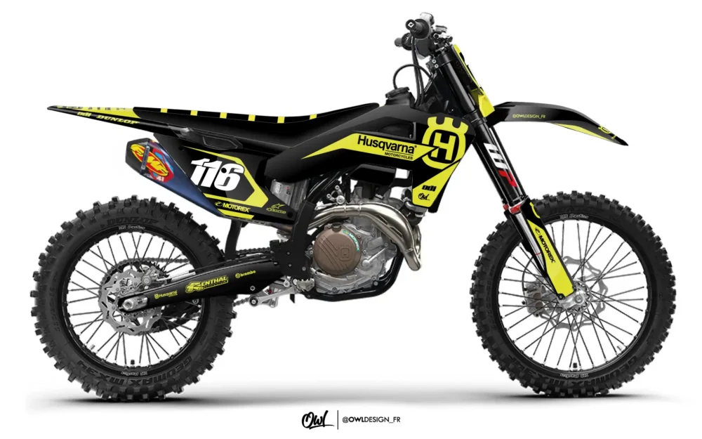 KIT DECO HUSQVARNA INFINITE JAUNE NOIR