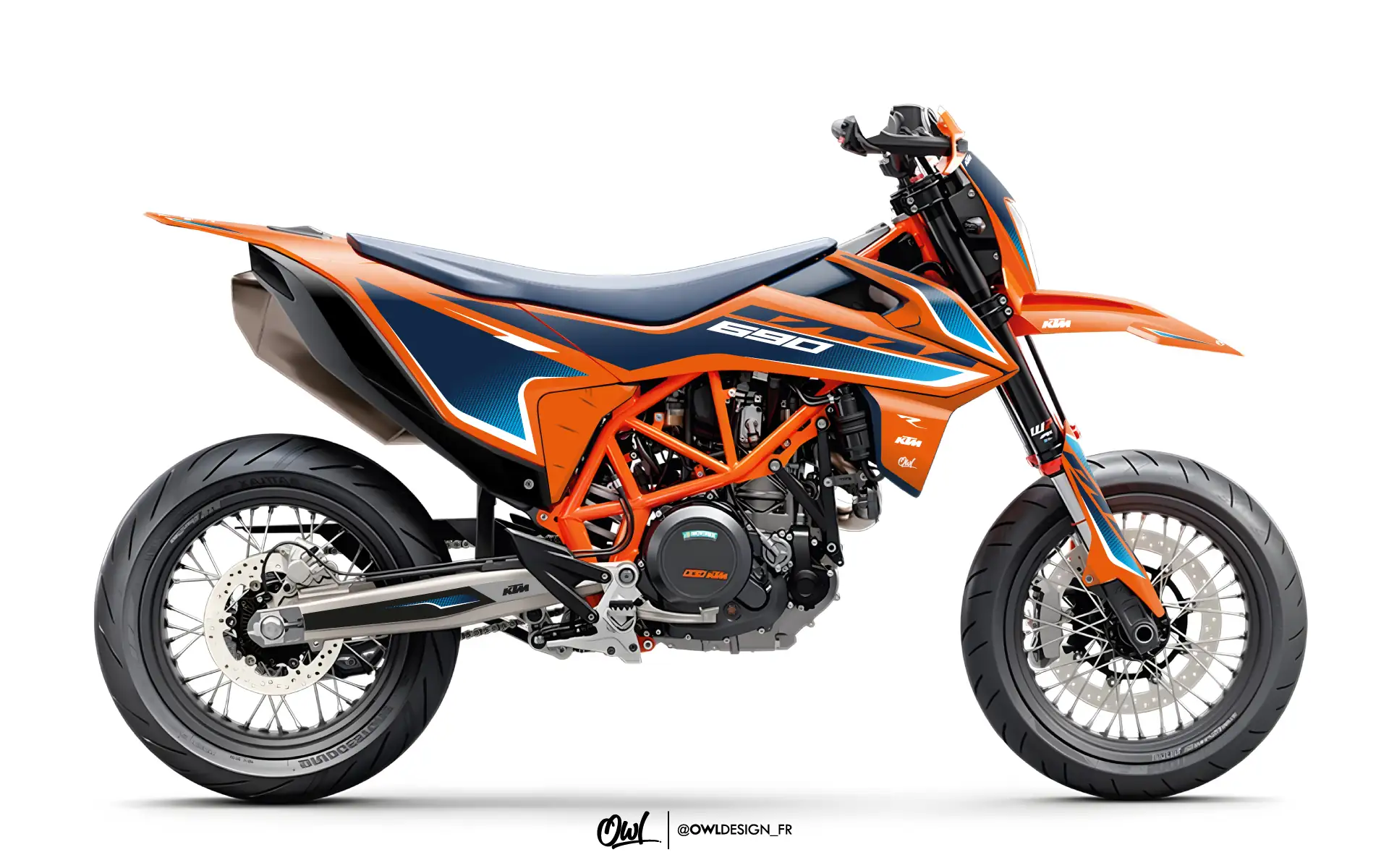 KIT DÉCO 690 SMCR SLEEK KTM BLEU