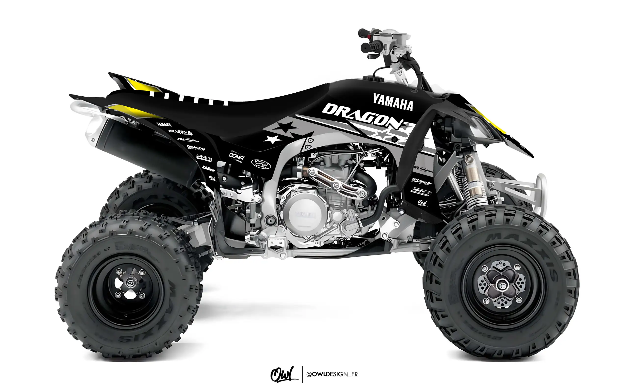 KIT DÉCO STARS- YAMAHA-YFZ-450-R-2014-BLANC