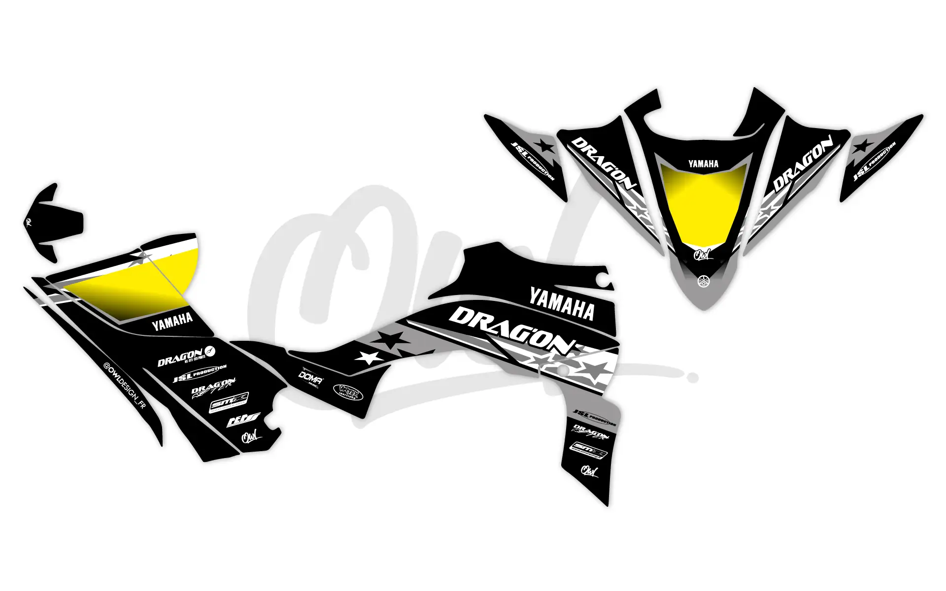 KIT DÉCO STARS- YAMAHA-YFZ-450-R-2014-BLANC