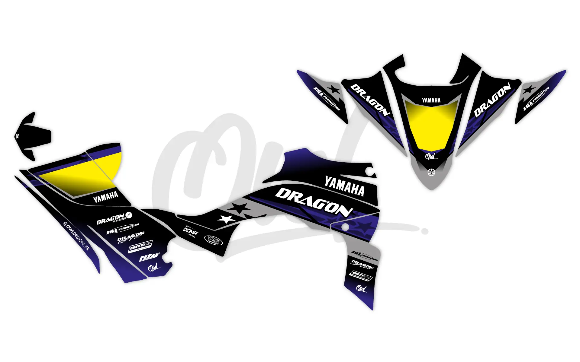 KIT DÉCO STARS- YAMAHA-YFZ-450-R-2014-BLEU