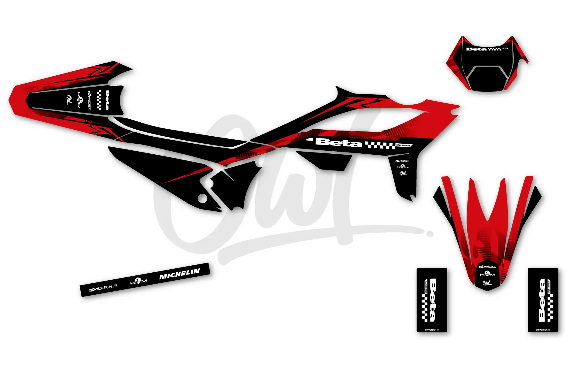 Kit Déco Beta 50cc Street Rouge