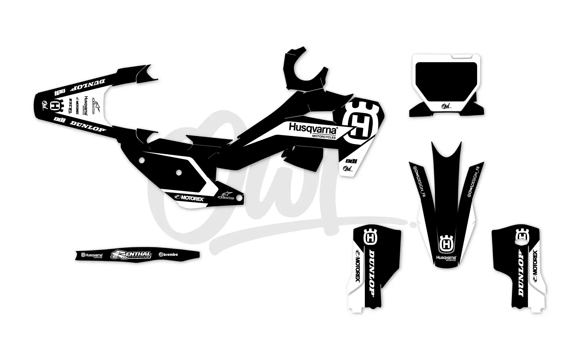 KIT DECO HUSQVARNA INFINITE BLANC NOIR