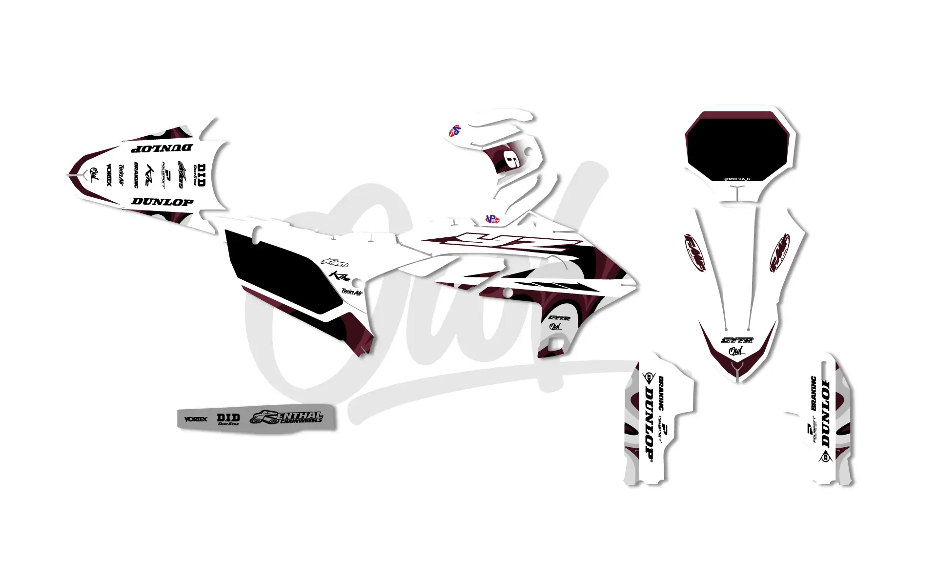 KIT DECO YAMAHA NEAT BORDEAUX YZ / YZF