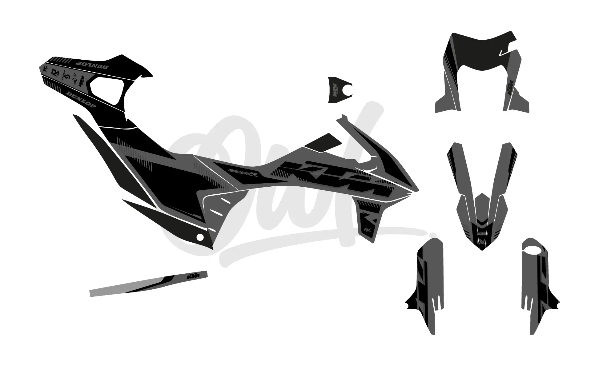 KIT DÉCO 690 SMCR RIFT KTM GRIS