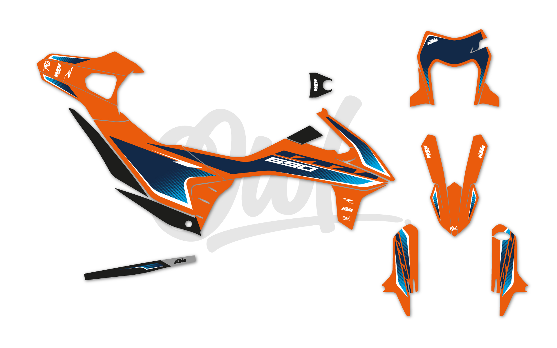 KIT DÉCO 690 SMCR SLEEK KTM BLEU