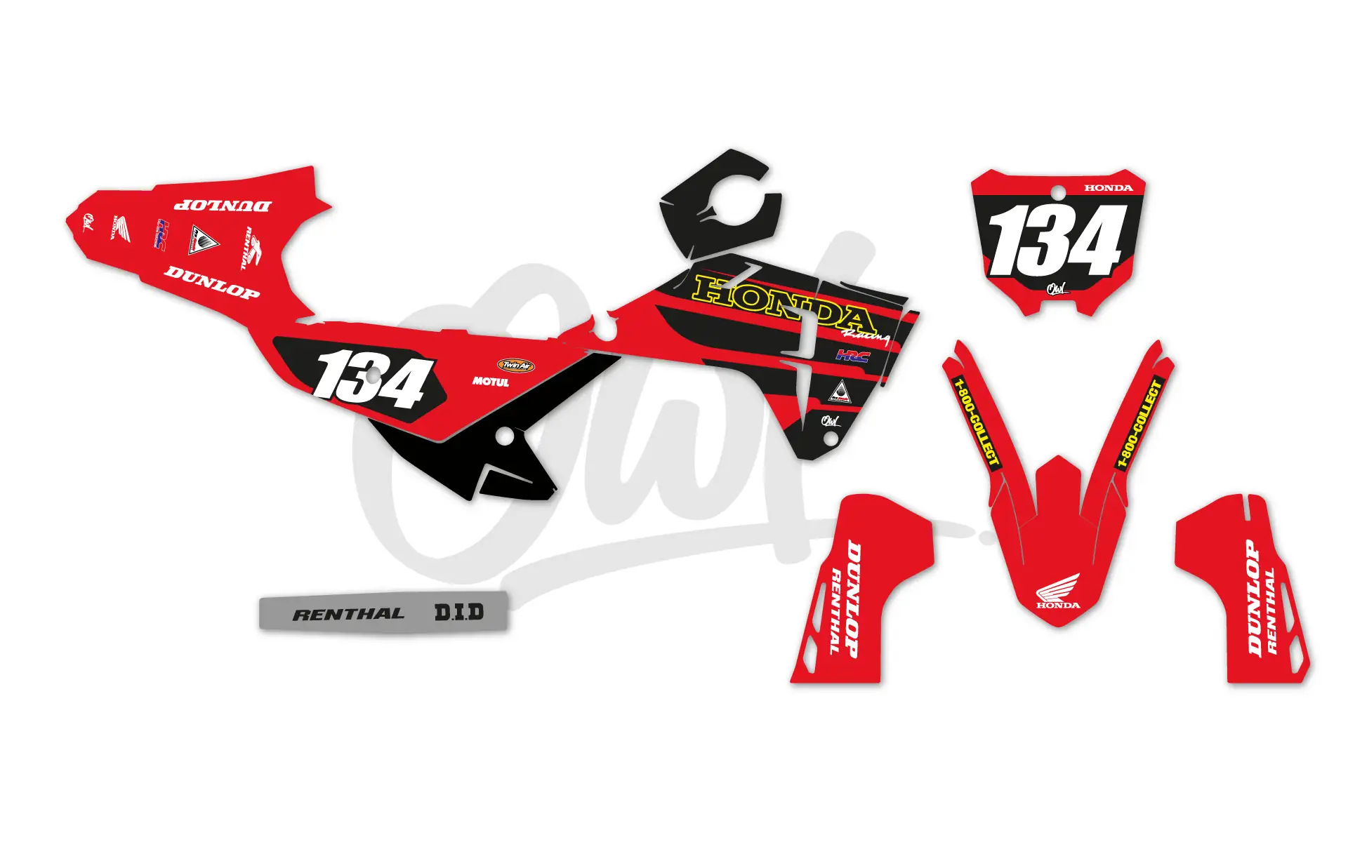 KIT DÉCO HONDA WINGS / AILES JAUNES