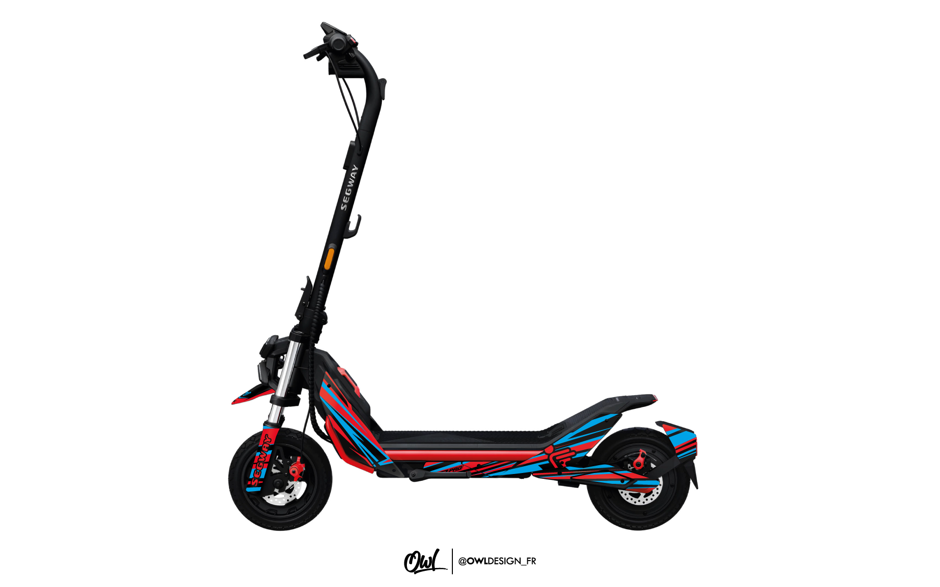 KIT DECO TROTINETTE ELECTRIQUE SEGWAY ZT3 PRO ROUGE CYAN